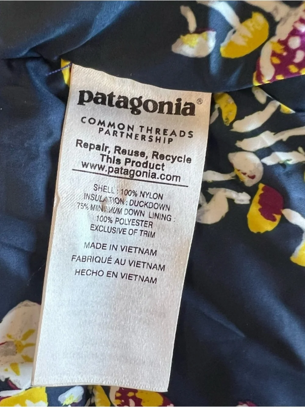 Patagonia Mushroom Print Bivy Jacket Down Coat XS